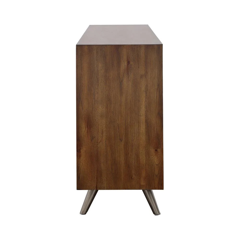 Brown Wood Credenza with Sliding Doors F2197