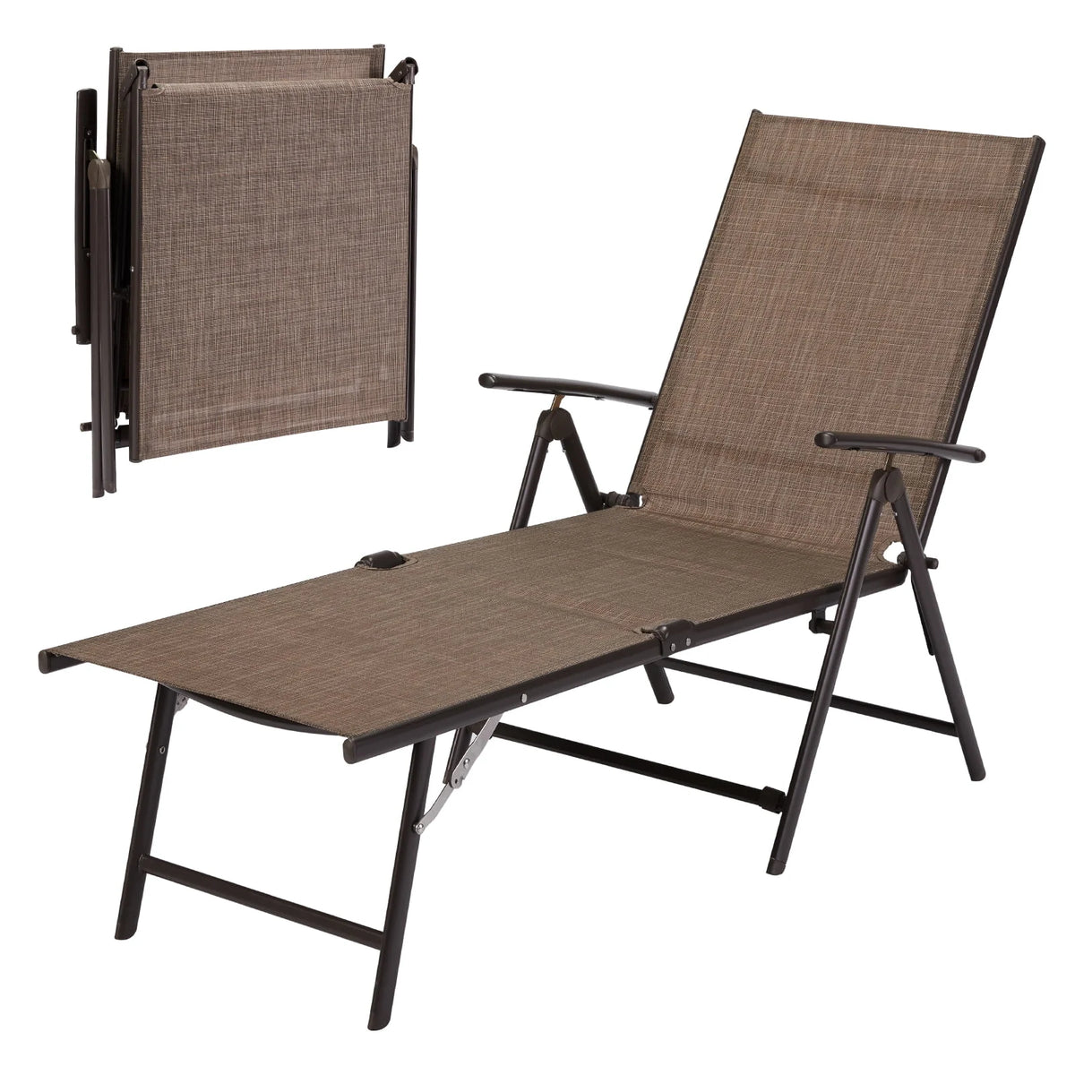 Gray Set of 2 Textile Outdoor Chaise Lounge R382699