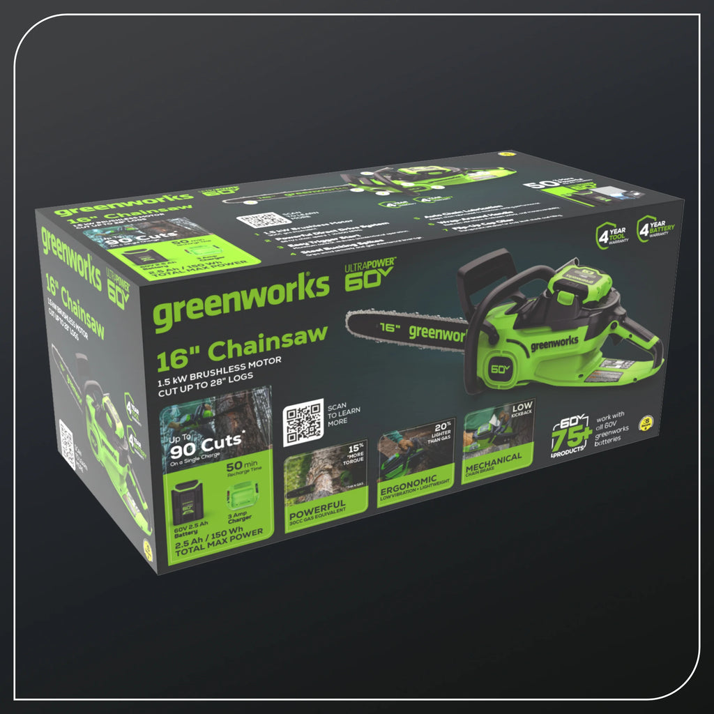 60V Brushless Chainsaw with 2.5 Ah Battery & Charger B996029