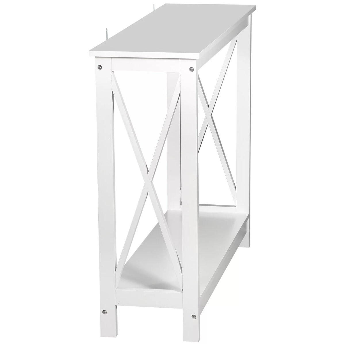 White 2-Tier MDF Console Table Z20097