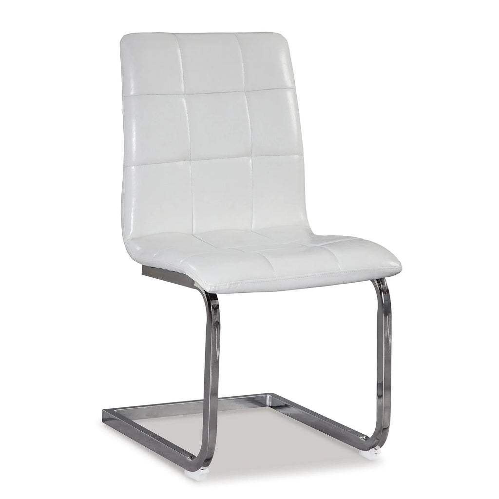 White Faux Leather Upholstered Dining Chair Set of 4 Y773071