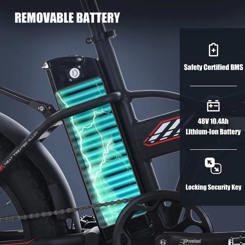 20” x 4” Fat Tire 500W Folding Electric Bike G498