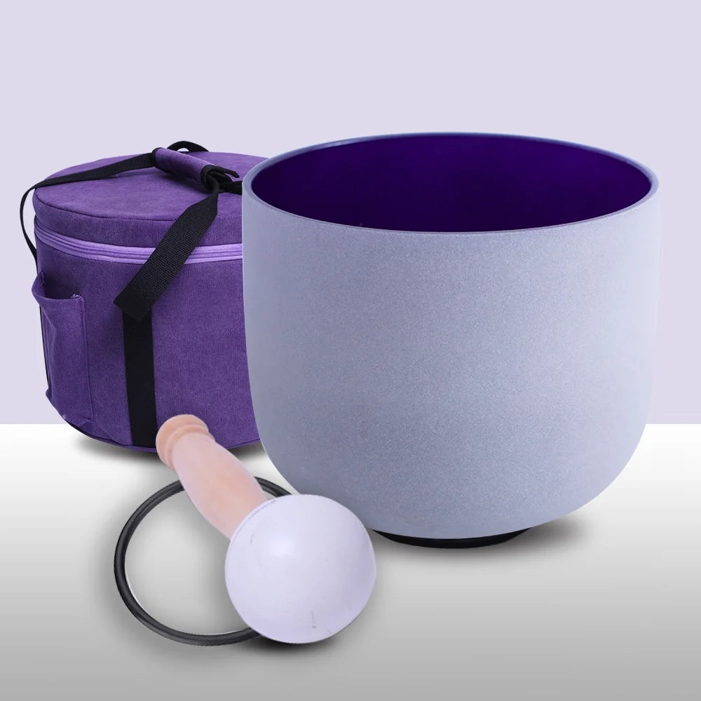 Indigo Quartz Frosted Crystal Singing Bowl 8 inch P113