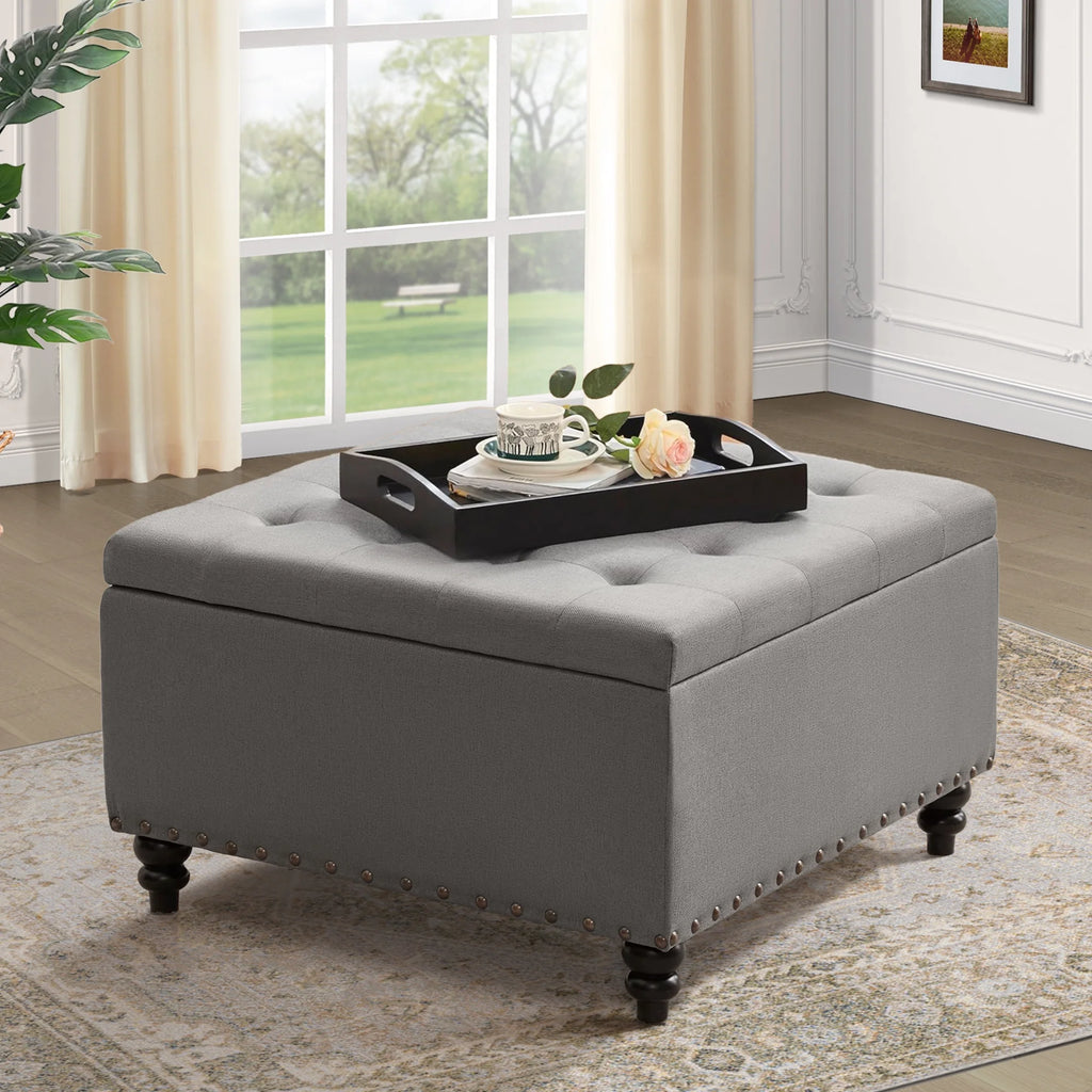 30" Square Lift Top Storage Ottoman Bench K6571