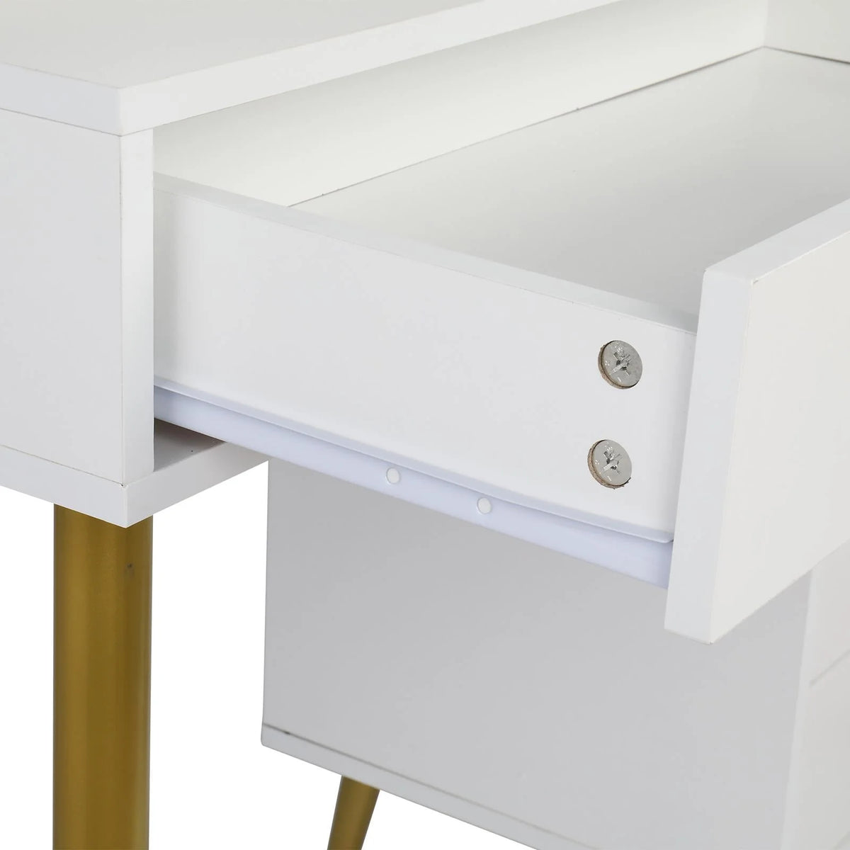 White Vanity Table Set with Lighted Mirror and 4 Drawers S97328