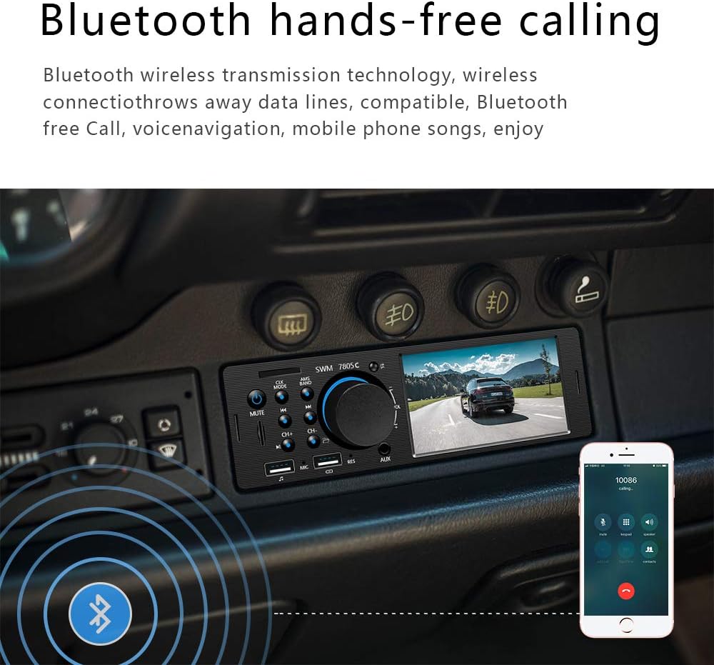 1 Din Car Radio 4.1 Inch Touch Screen Bluetooth Dual USB AUX SD Z247895
