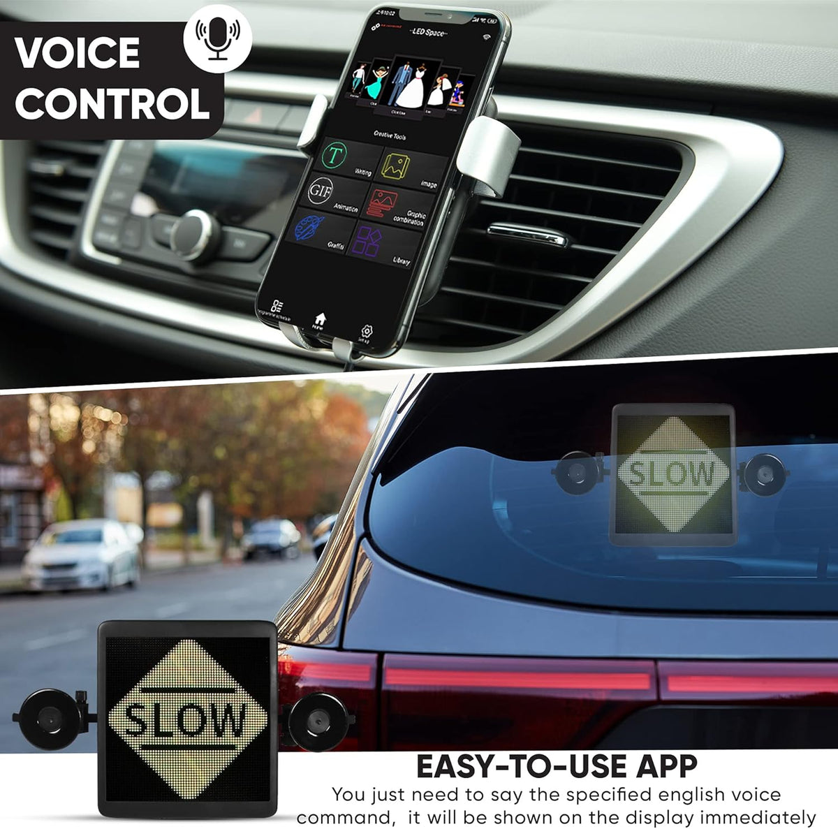 Smart LED Display 64X64 pix with Voice and Mobile App Remote Control Q5395