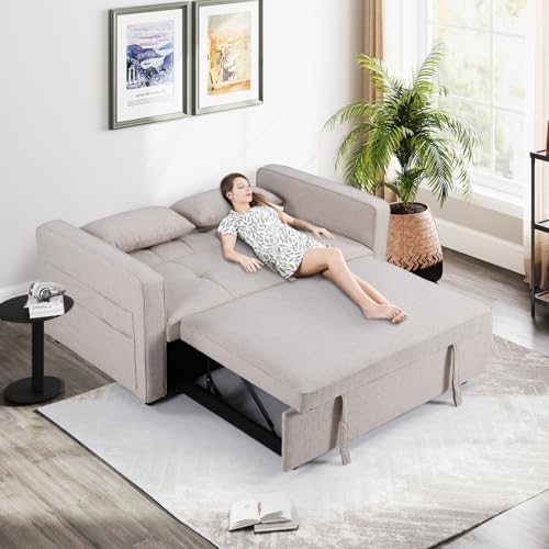 Grey 3-in-1 Convertible Sleeper Sofa Bed P89045