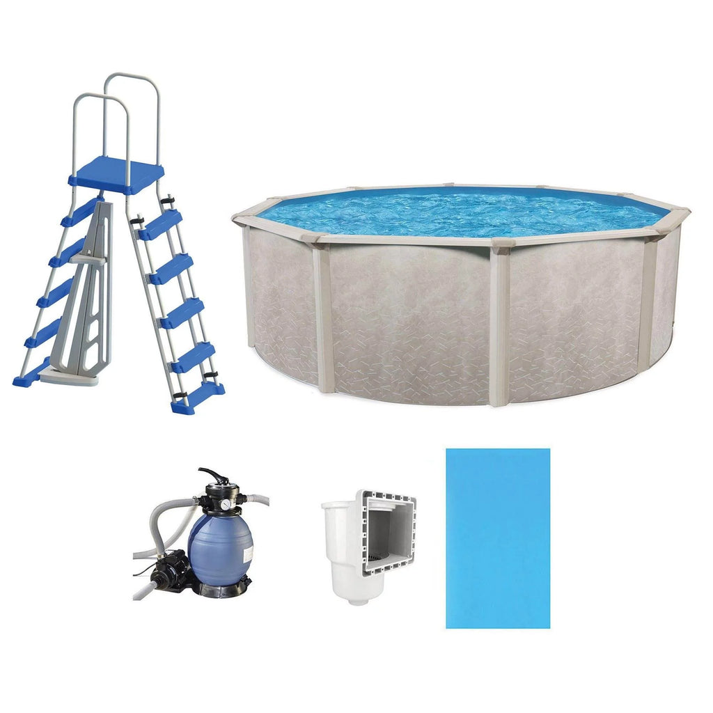 Gray Steel Above Ground Swimming Pool Kit A191