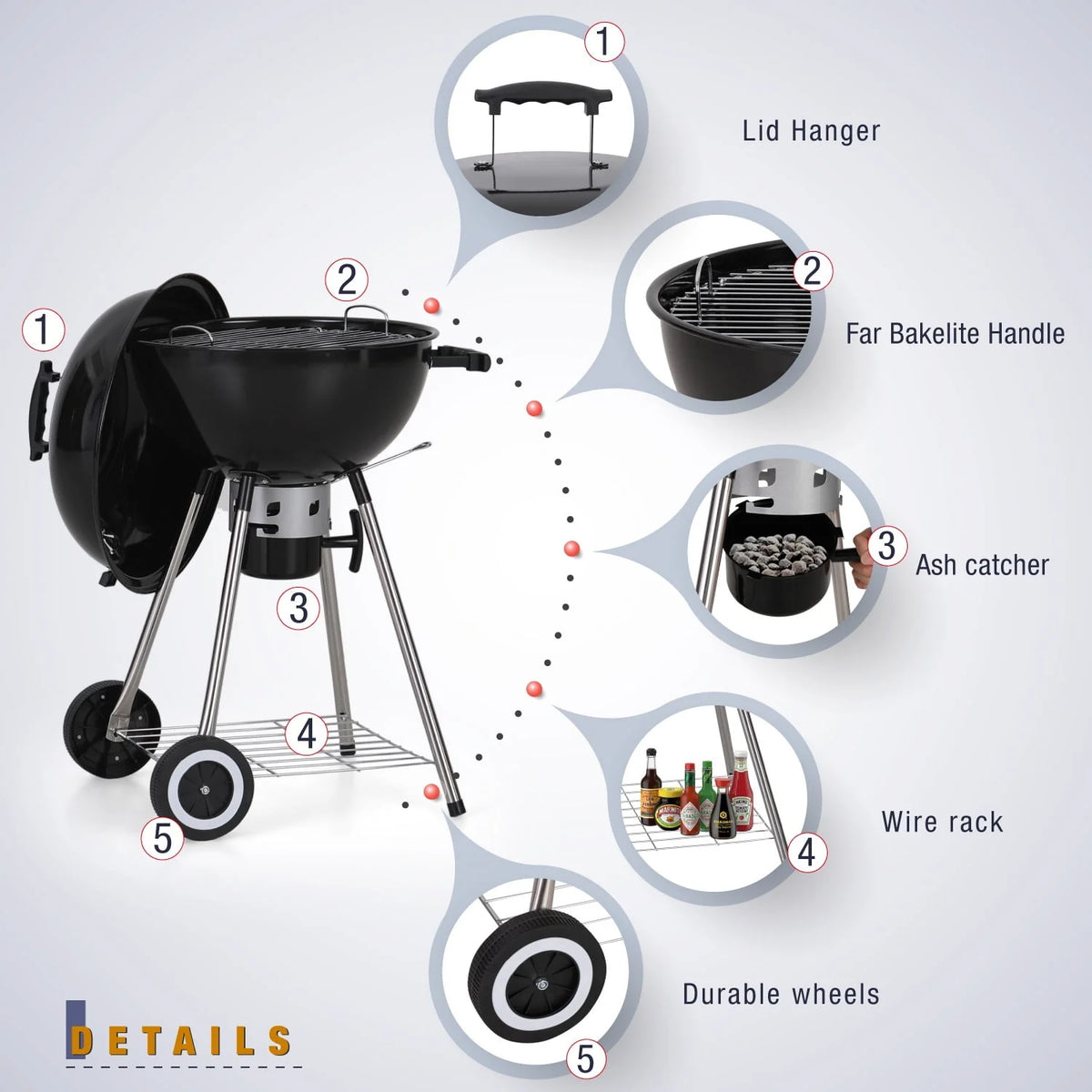 Portable Charcoal BBQ Grill O3932