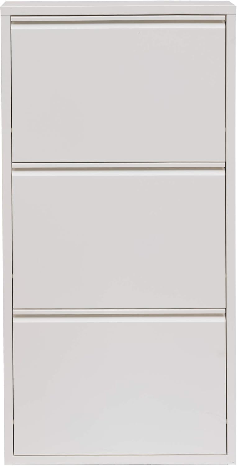 White 3 Tier Shoe Cabinet X565