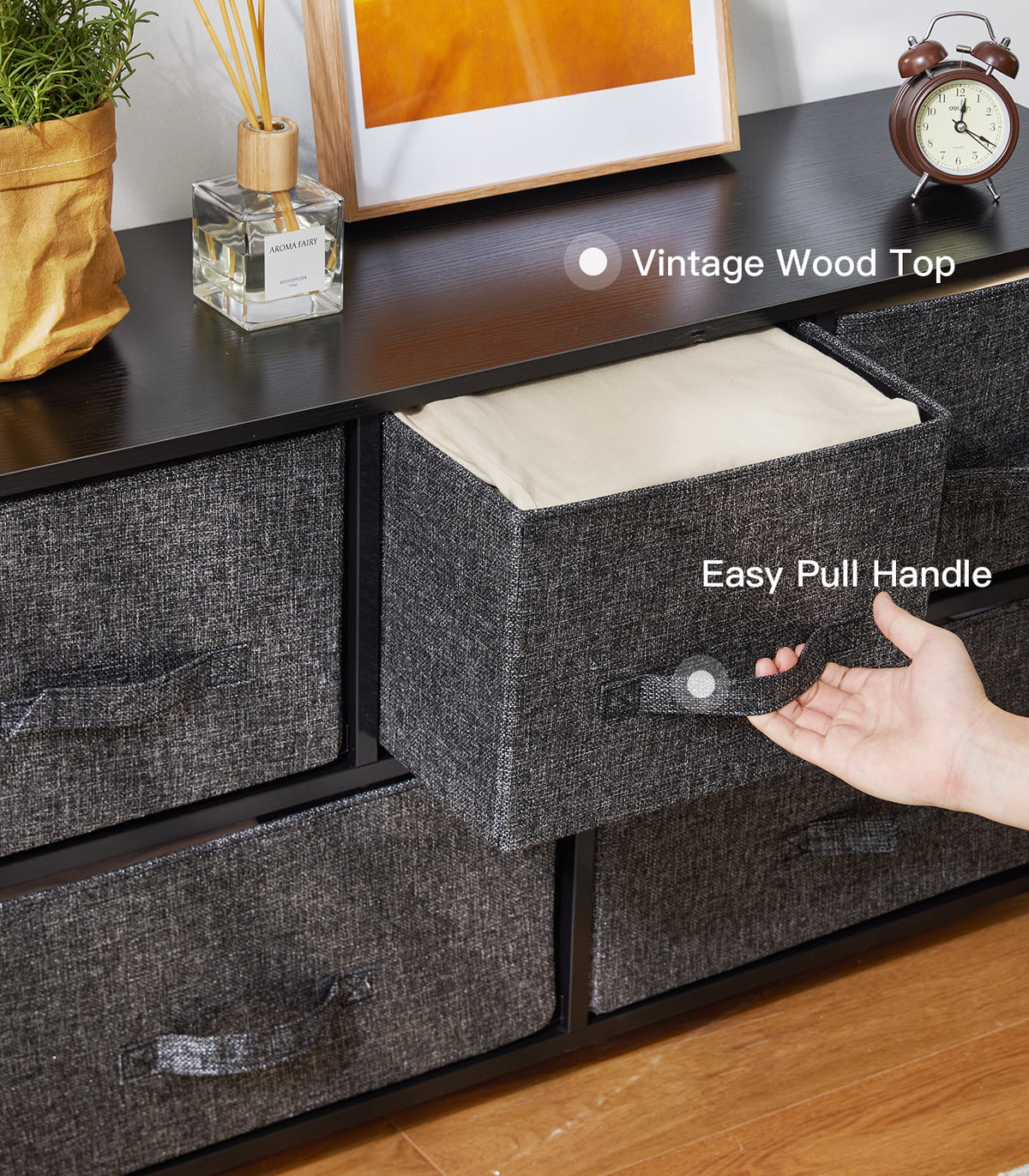 Fabric 5 Drawer Dresser Storage Tower B600231