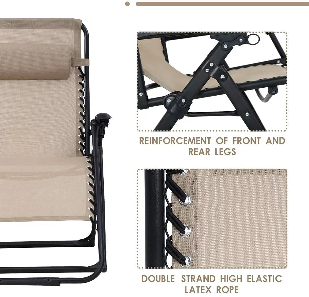 Oversized Zero Gravity Chair with Cup Holder Tray and Pillows T12075