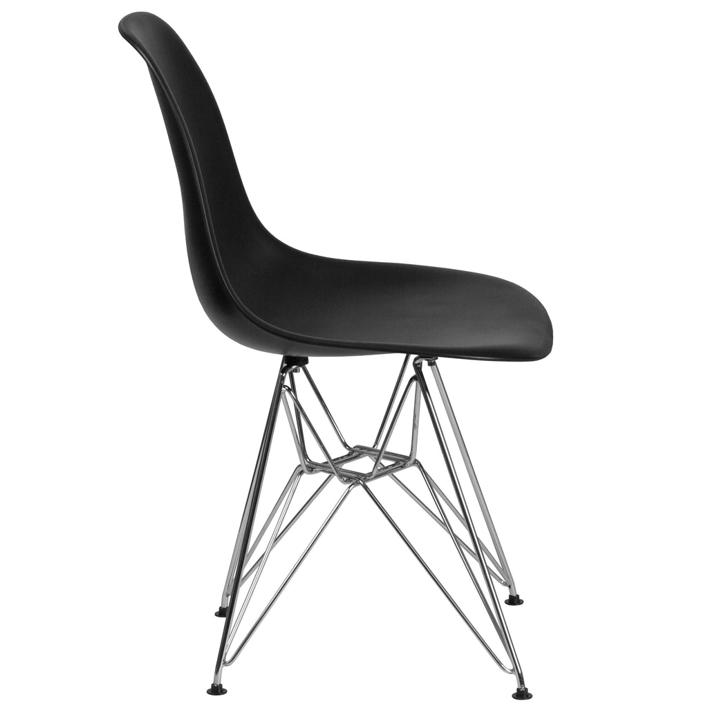 Blue Plastic Chair with Chrome Base N746