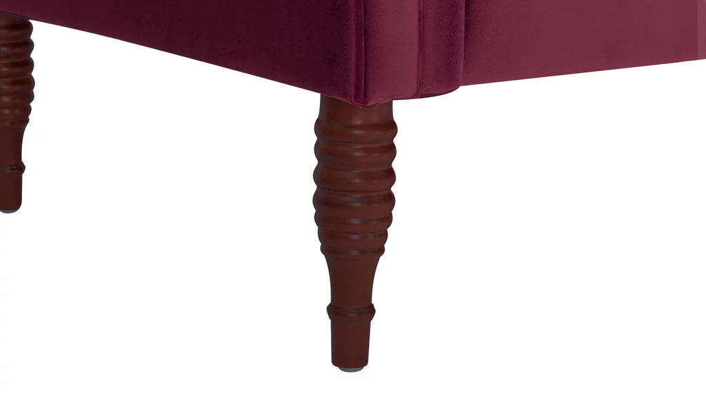 Burgundy Tufted Roll Arm Chaise Lounge J69068