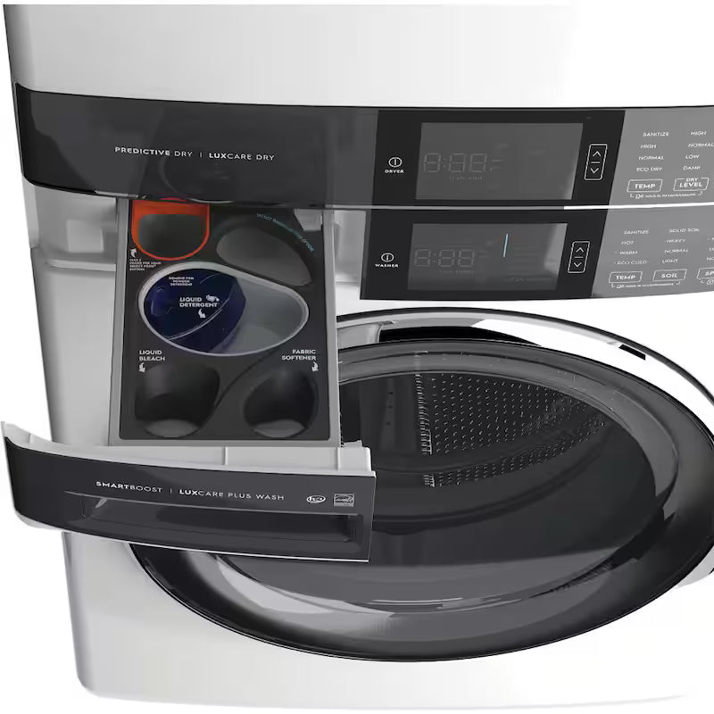 4.5 cu. ft. Washer and 8.0 cu. ft. Electric Dryer Laundry Tower in White L237