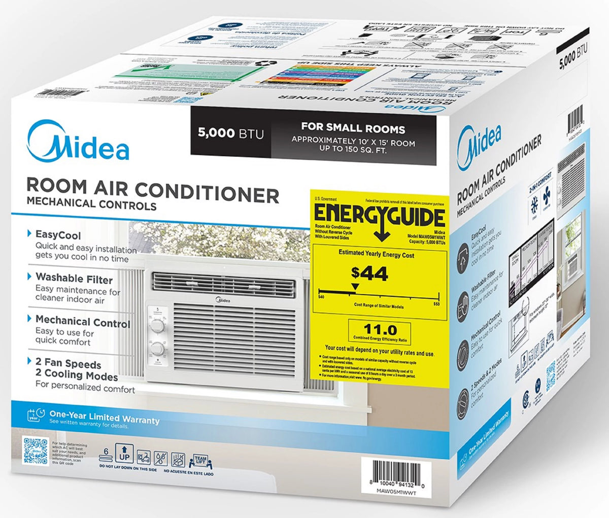 5,000 BTU 150 Sq ft Mechanical Window Air Conditioner, White F331880
