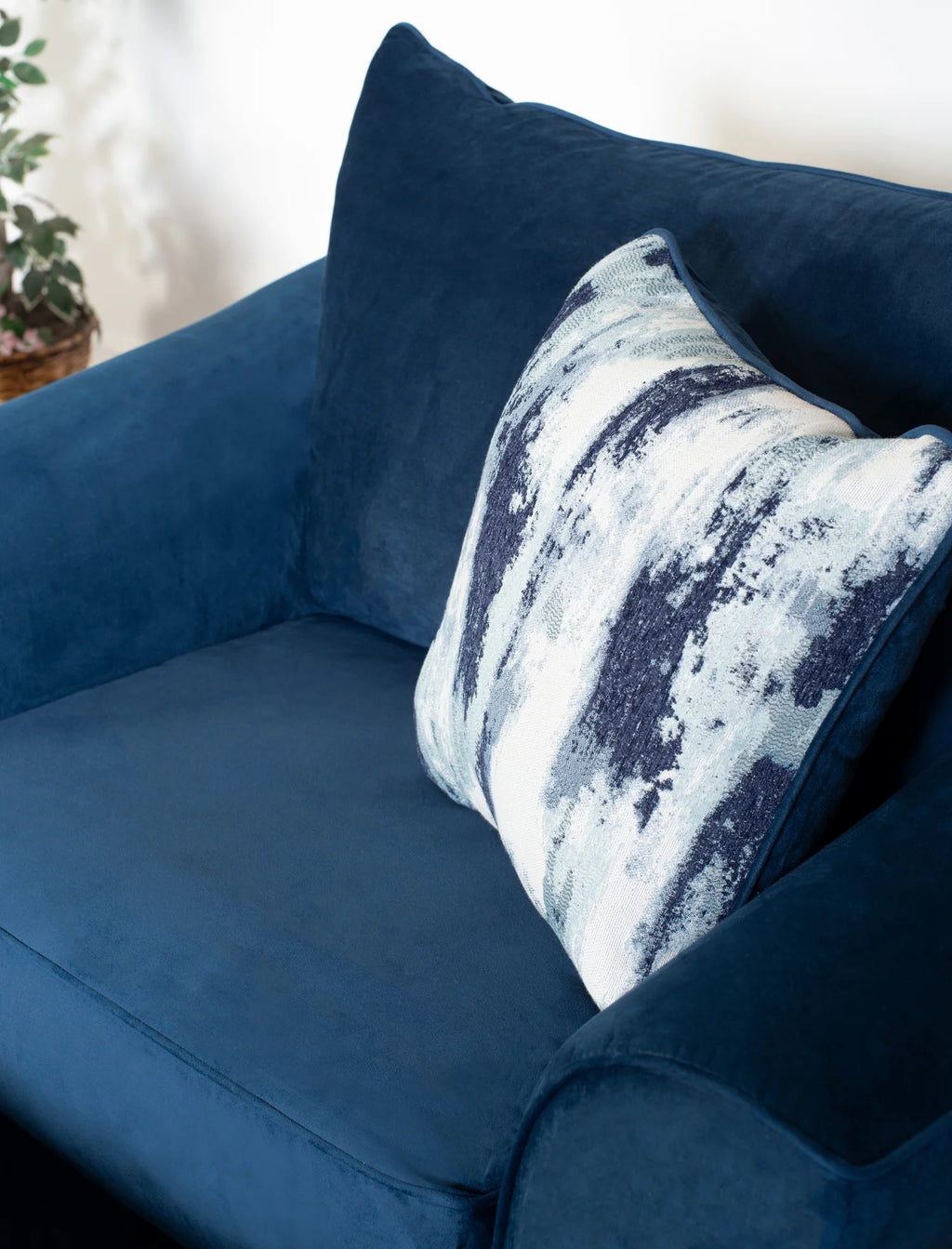 Navy Blue Fabric Armchair S478809