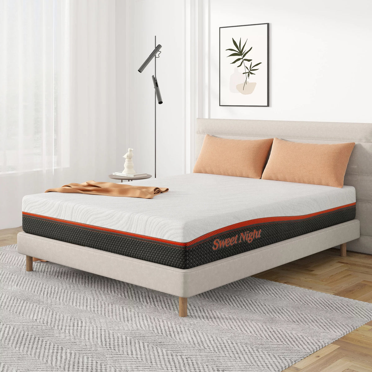 Twin Size Gel Memory Foam Pocket Spring Hybrid Mattress W1714