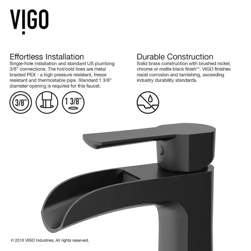 Single Handle Bathroom Faucet in Matte Black G8693