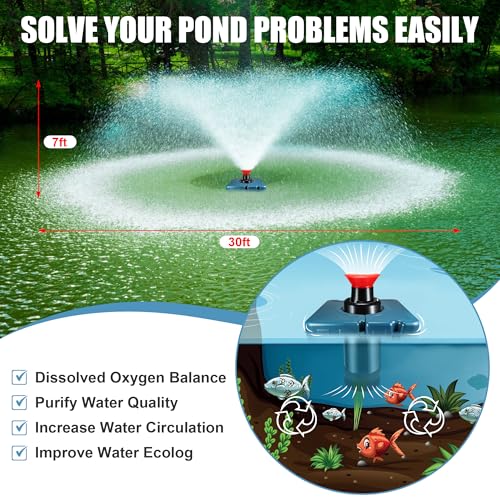 1HP 110V Stainless Steel Floating Pond Fountain Aerator N932