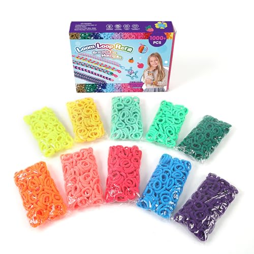 Bracelet Making Kit with 1000+ Elastic Cloth Rubber Bands V192486