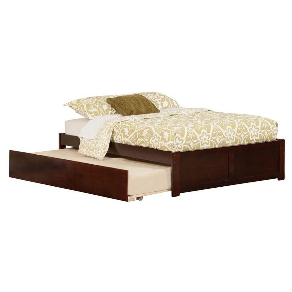 Full Walnut Hardwood Storage Platform Bed V417537