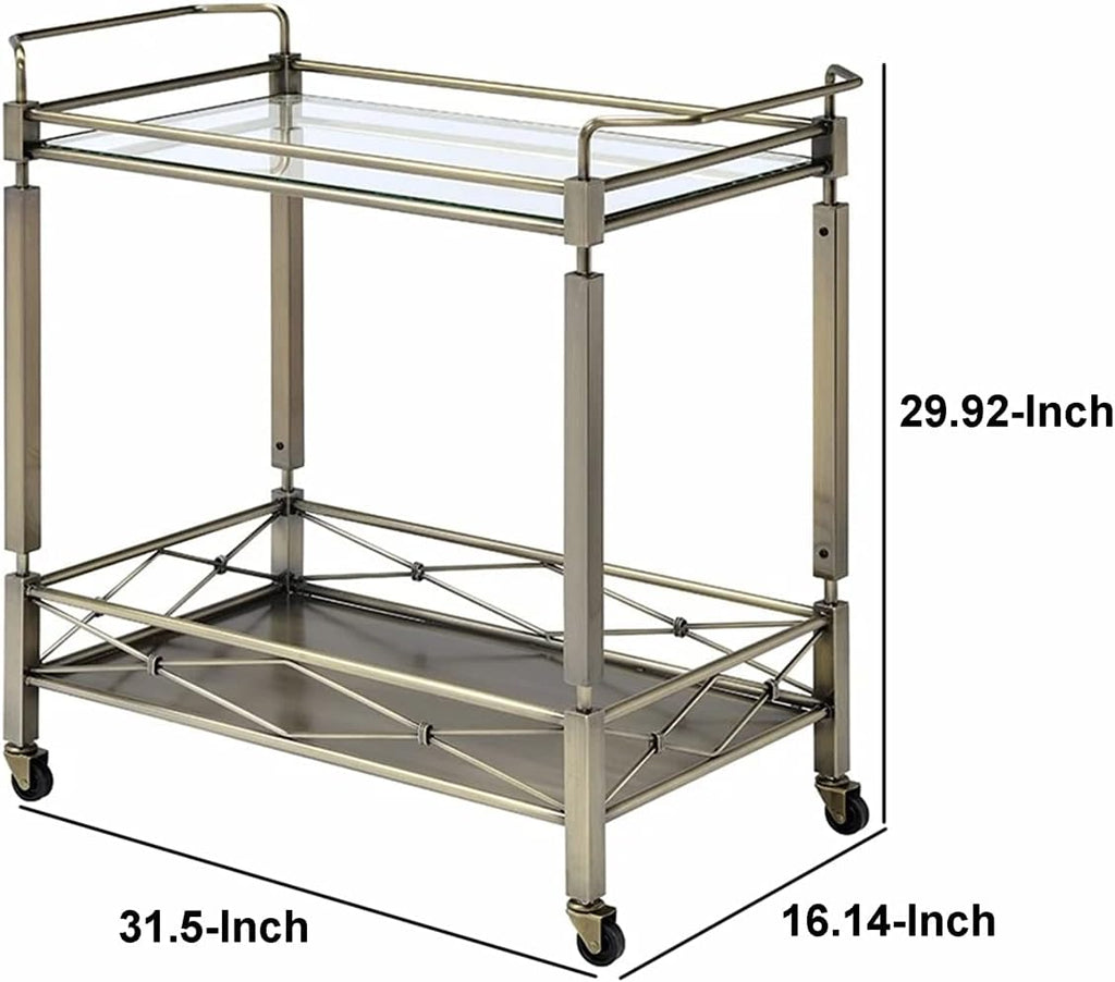 Antique Gold Clear Glass Cart U84085