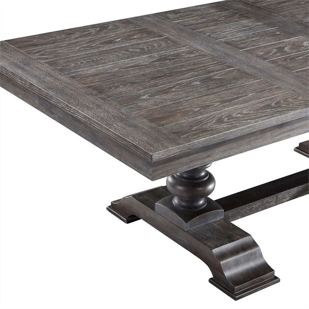 Washed Espresso Wood 9-piece Dining Set V978