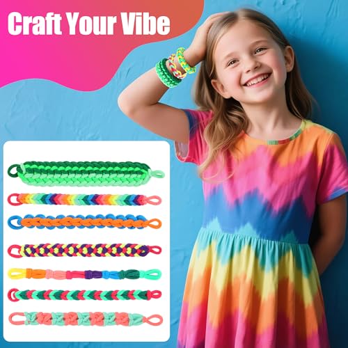Bracelet Making Kit with 1000+ Elastic Cloth Rubber Bands V192486