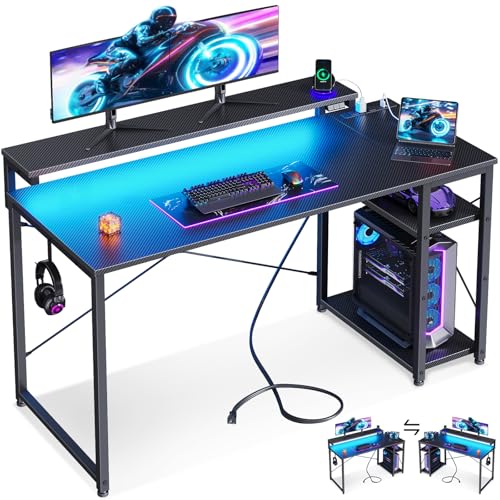 40 Inch Pink Gaming Desk with Shelves U994023