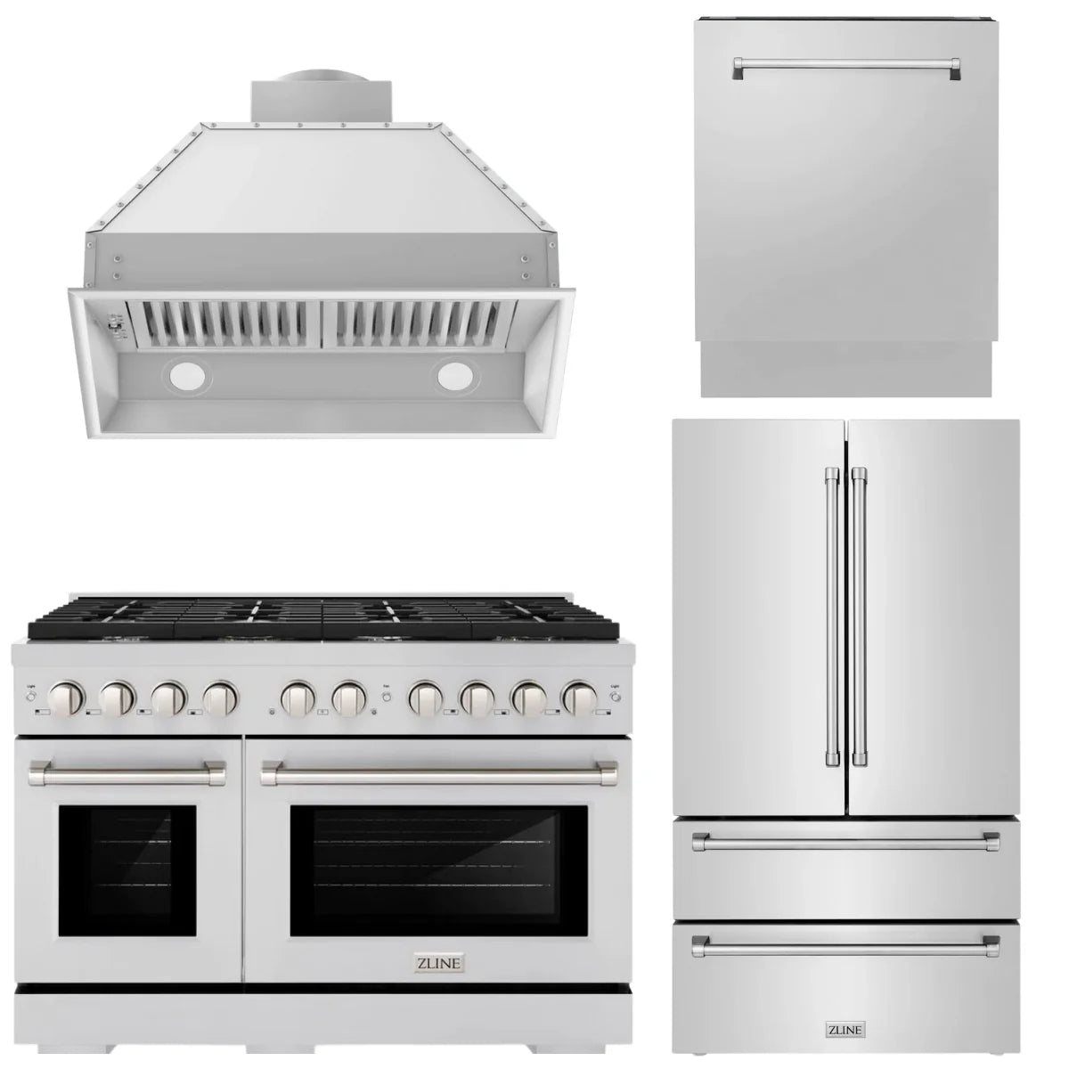 48 Gas Range, Range Hood Insert, Refrigerator with Ice Maker and Dishwasher X760943