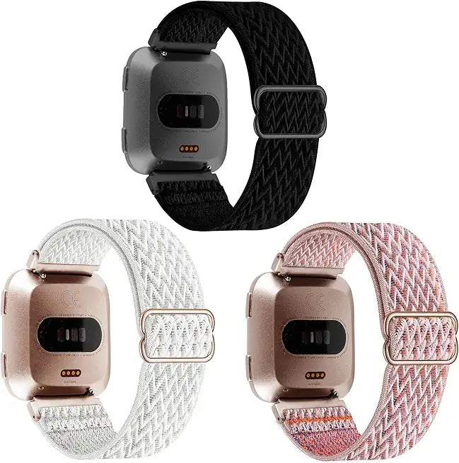 3-Pack Nylon Bands Compatible with Fitbit Versa J264734