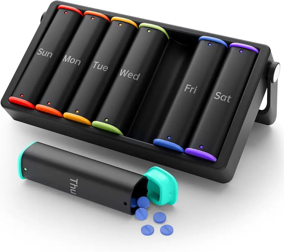 Black 7 Day Am Pm Pill Organizer X22959