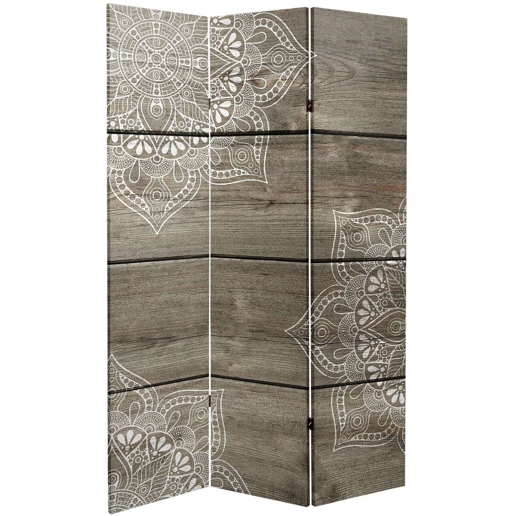 6 ft. Tall Double Sided Mandala Canvas Room Divider X3816