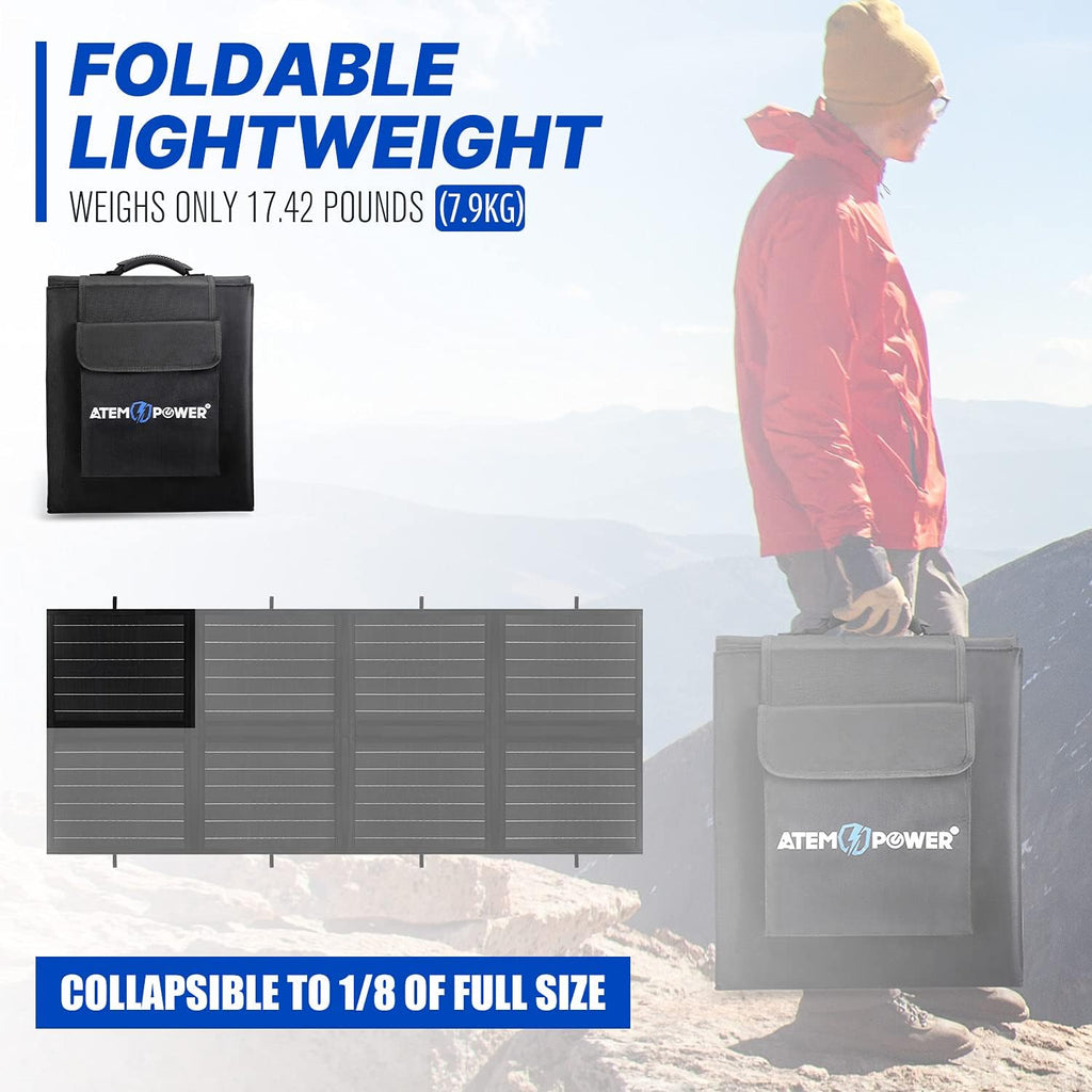 200W Portable Foldable Monocrystalline Solar Panel with 20A MPPT Charger Controller U2204