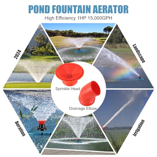 1HP 110V Stainless Steel Floating Pond Fountain Aerator N932