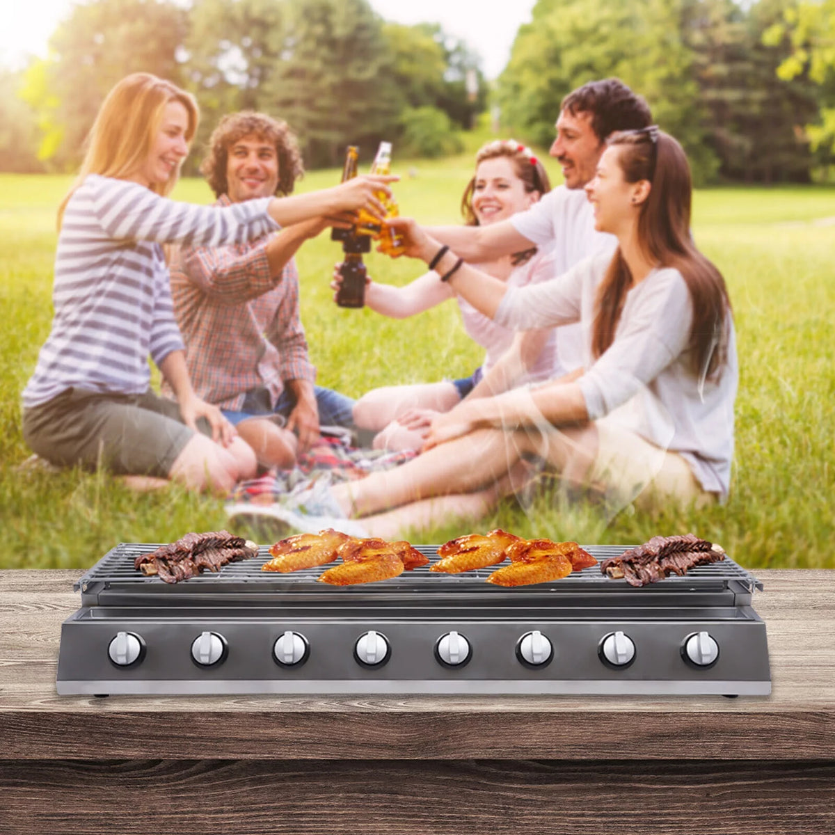 8 Burner Smokeless BBQ Grill B667