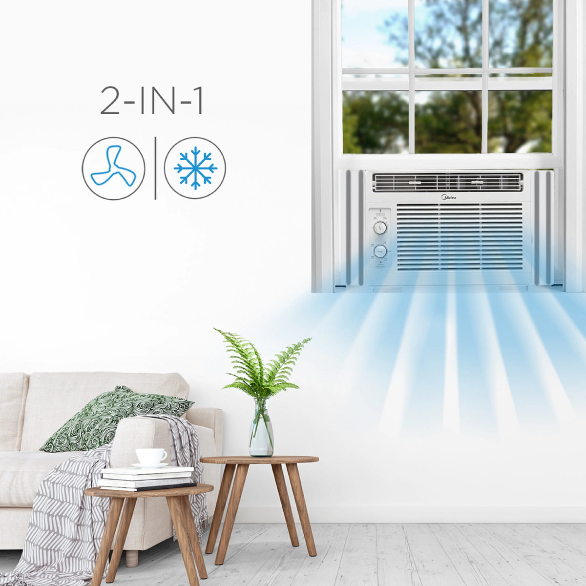 5,000 BTU 150 Sq ft Mechanical Window Air Conditioner, White F331880