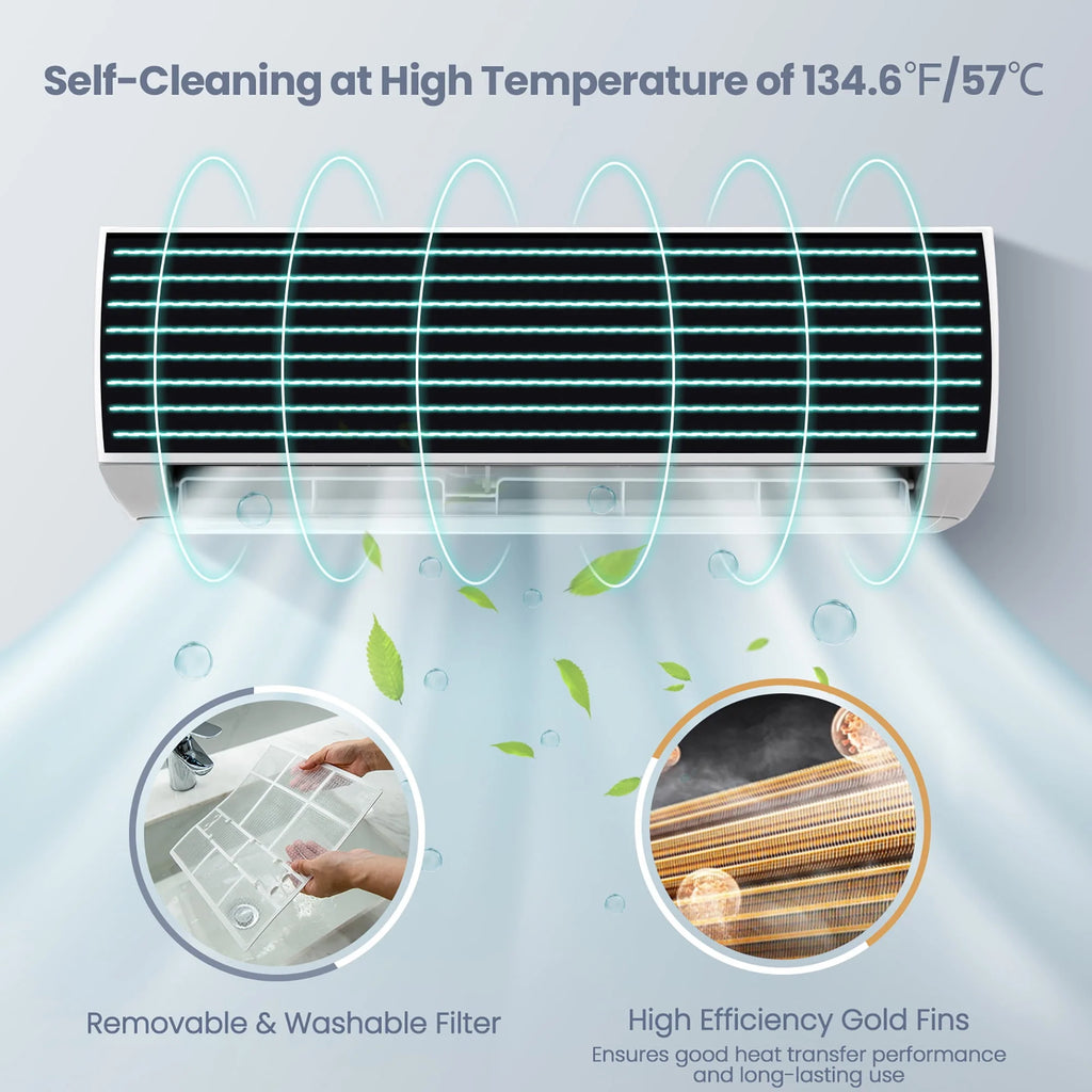 12000 BTU Mini Split Air Conditioner & Heater Ductless 17 SEER2 R2535