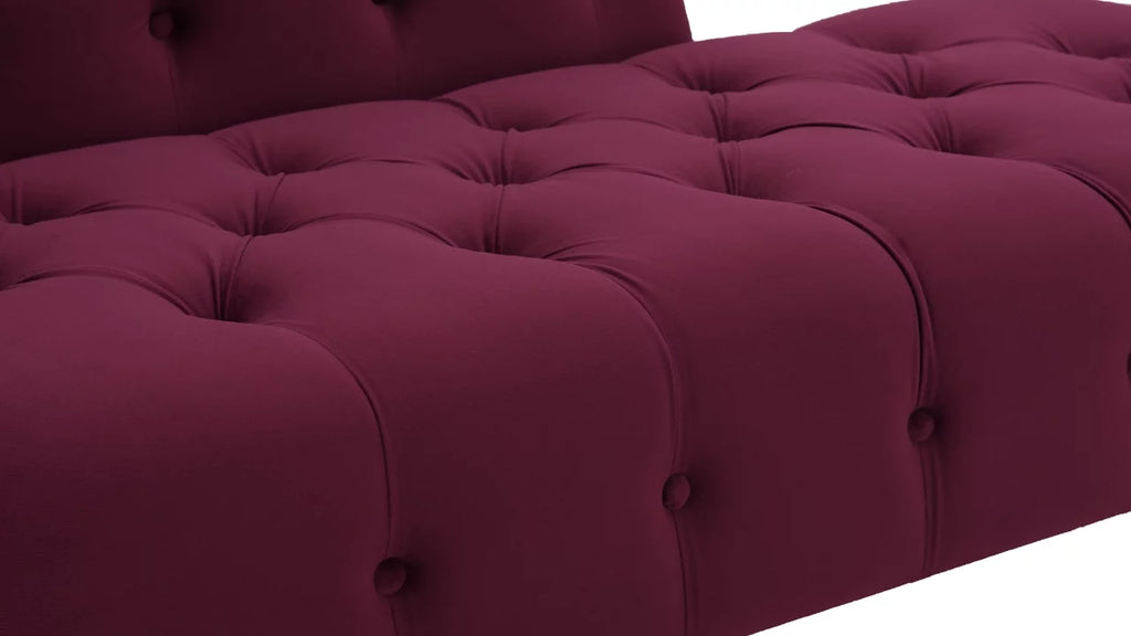 Burgundy Tufted Roll Arm Chaise Lounge J69068