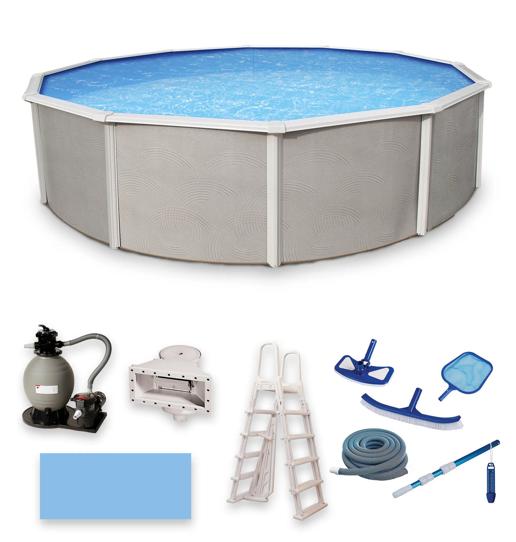 24-ft Round 52-in Deep Metal Wall Swimming Pool Y1212