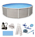 24-ft Round 52-in Deep Metal Wall Swimming Pool Y1212
