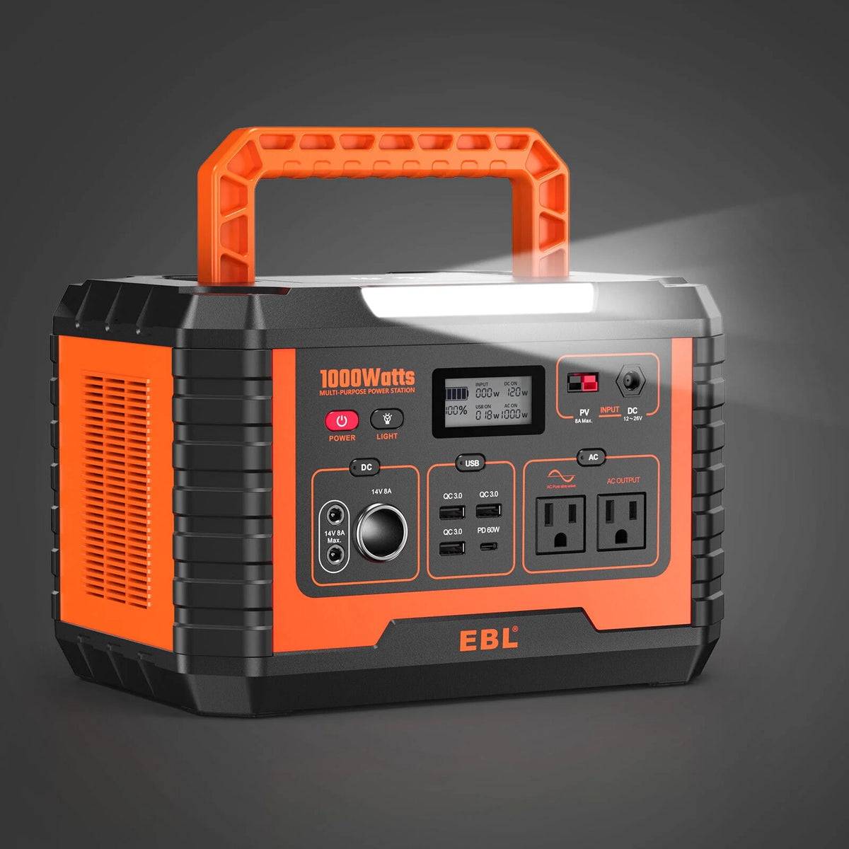 Portable Power Station 1000W Solar Generator 270000mAh Waterproof P16094