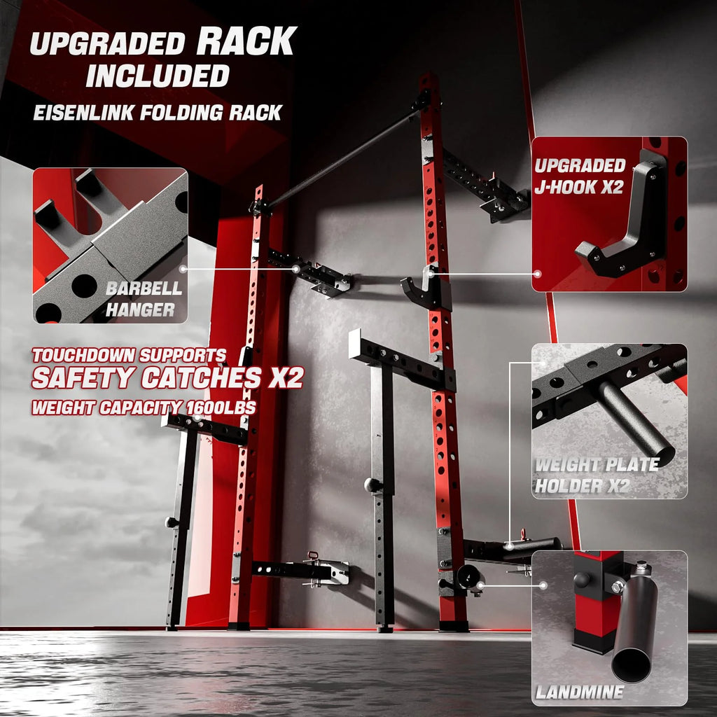 Foldable 1000LBS Capacity Wall Mounted Squat Rack C7462