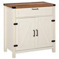 White Wooden Sideboard Buffet Cabinet with Drawer and Adjustable Shelf Y9168