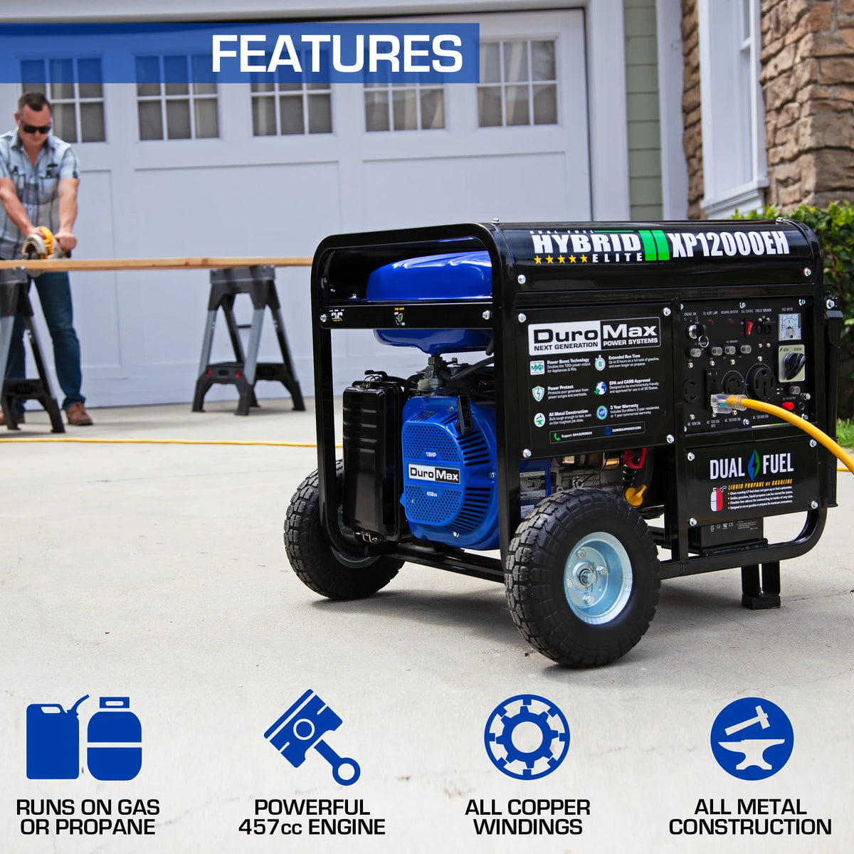 12,000 Watt Dual Fuel Portable Generator X4038