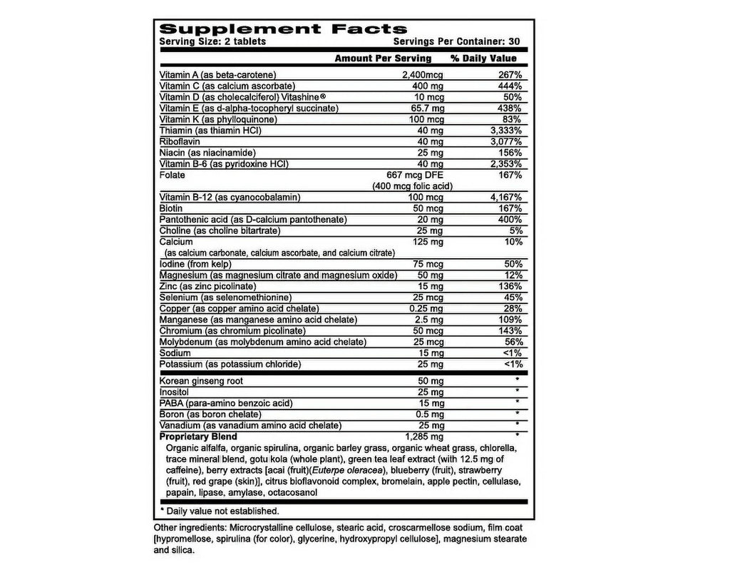 Advanced Multi-Vitamin and Mineral 120 Veggi Tablets Y23715