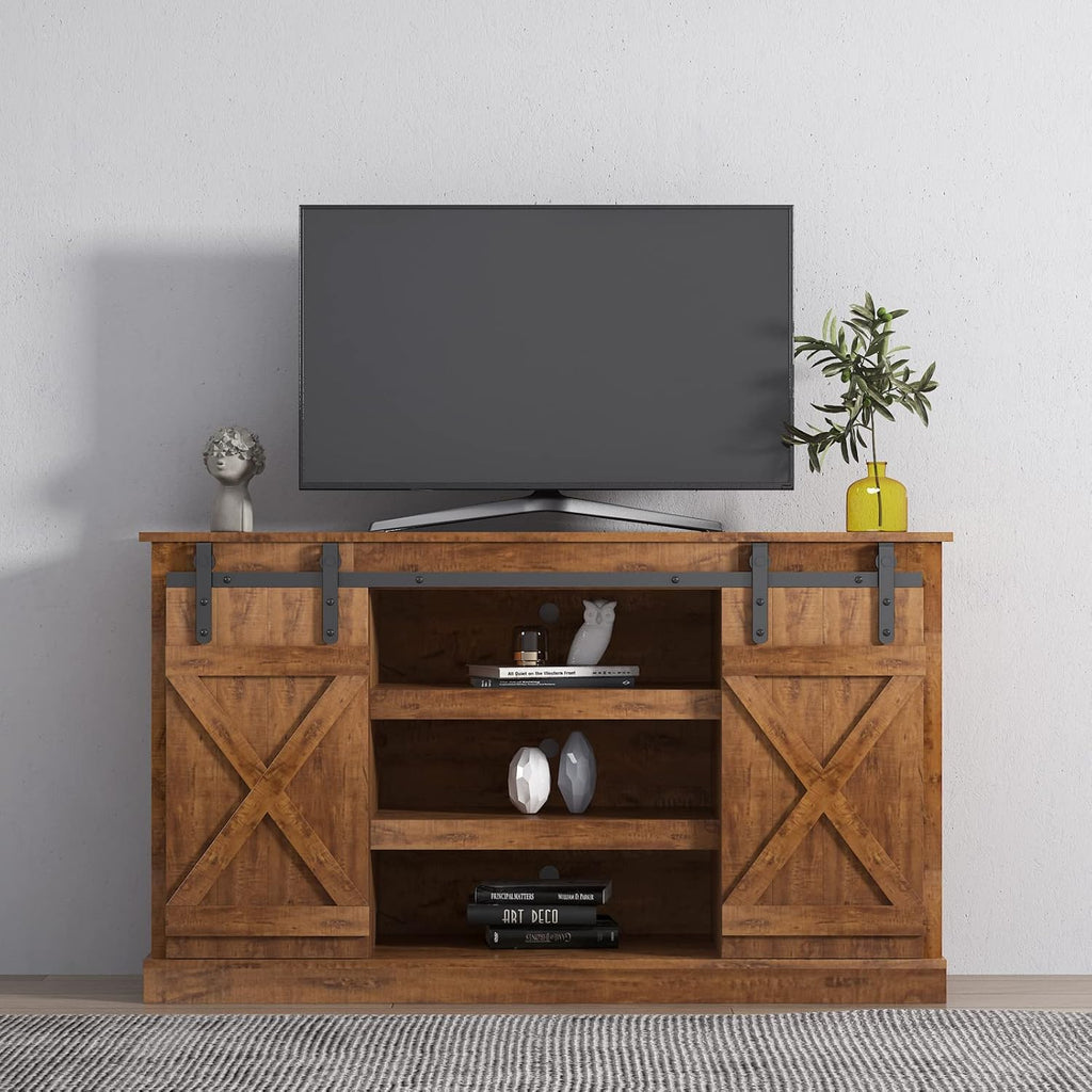 Wood TV Stand with Storage Cabinet for 50 55 65 inch G942970