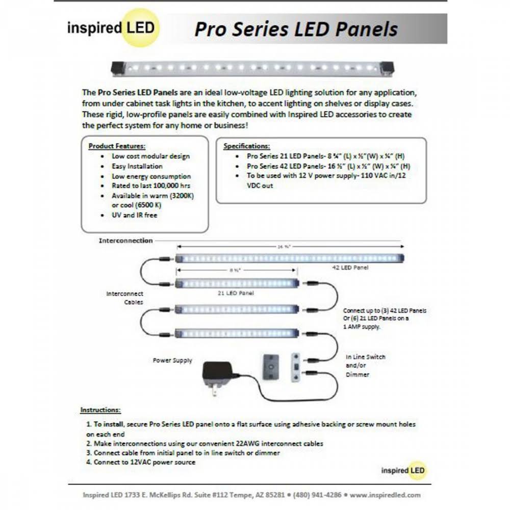 Set of 10 Panels LED Under Cabinet Lighting F3871